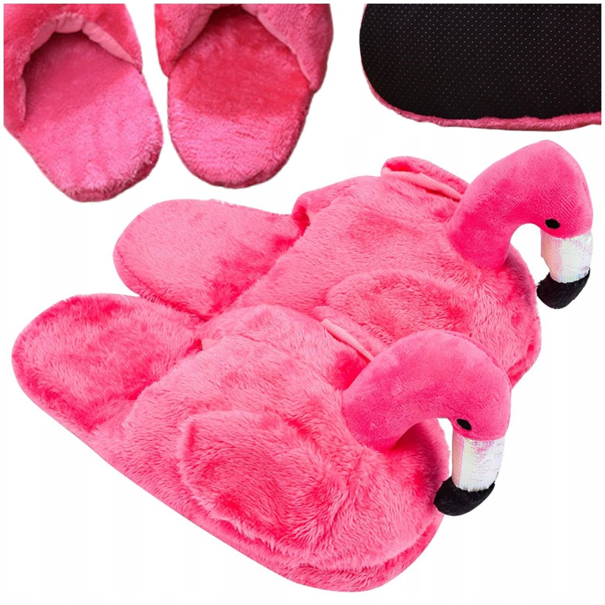 Kapcie flamingi bambosze papcie różowe unisex uniwersalne 36-41 pluszowe