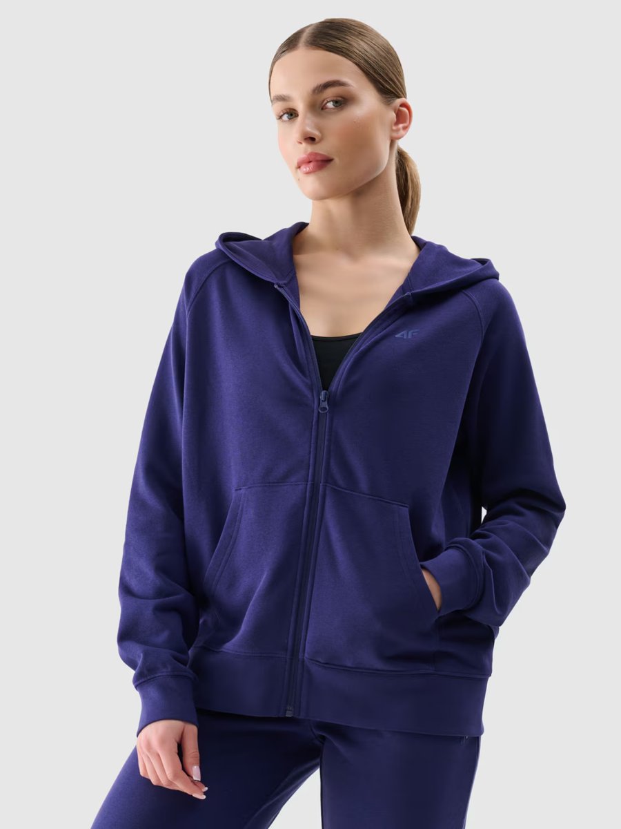 Bluza dresowa rozpinana damska 4F 4FWMM00TSWSF1763-31S Granatowy