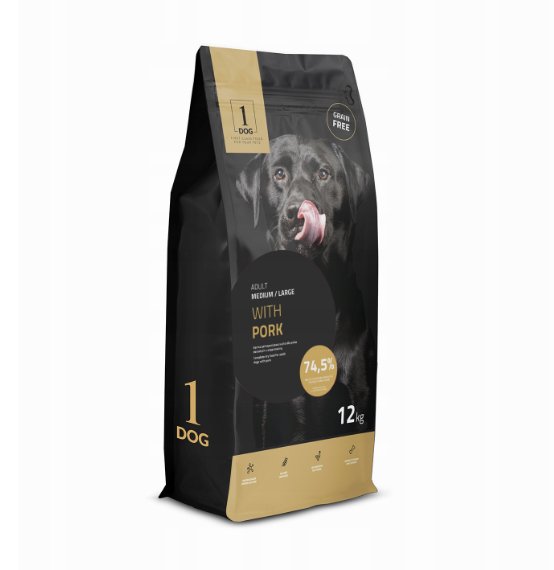 1DOG ADULT 12KG PORK M/L BEZ ZBÓŻ