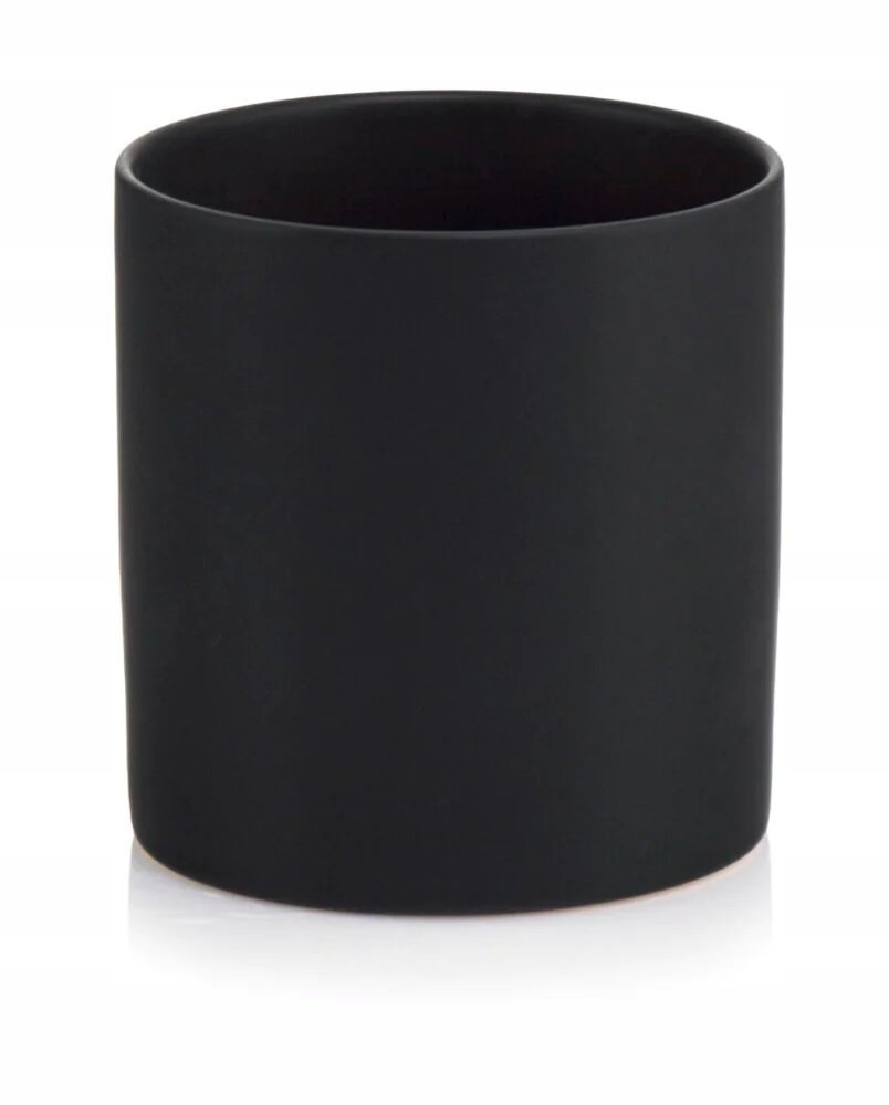 Doniczka czarna mat cylinder h 20 cm Ø 20 cm doniczka ceramiczna czarny mat
