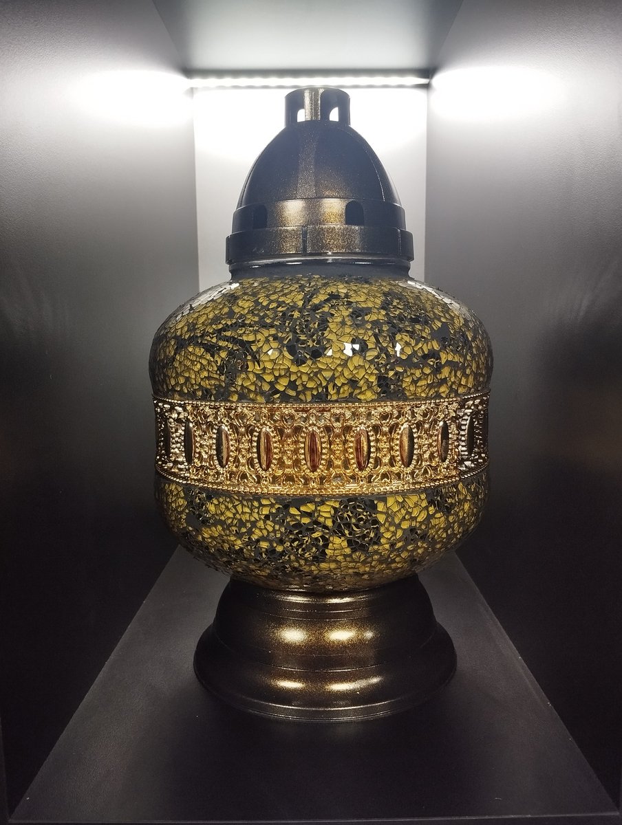 Znicz Lampion Karafa Urna Ilumini Złoto-Czarna