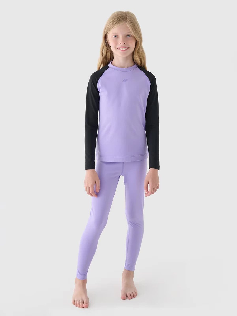 Bielizna termoaktywna drapana (dół) dziewczęca 4F 4FJWAW24UBRUF068-51S Fioletowy