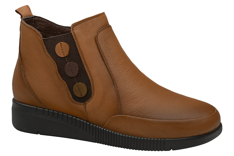 Trzewiki Botki NEPTUN Comfort Shoes NCS-1010-02H Tan Brązowe ocieplane Buty na Haluksy