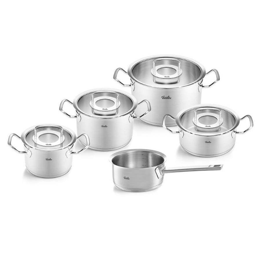 Fissler - original-profi collection® - zestaw garnków z rondlem - szklane pokrywy - 5 el. 084-129-05-000/0