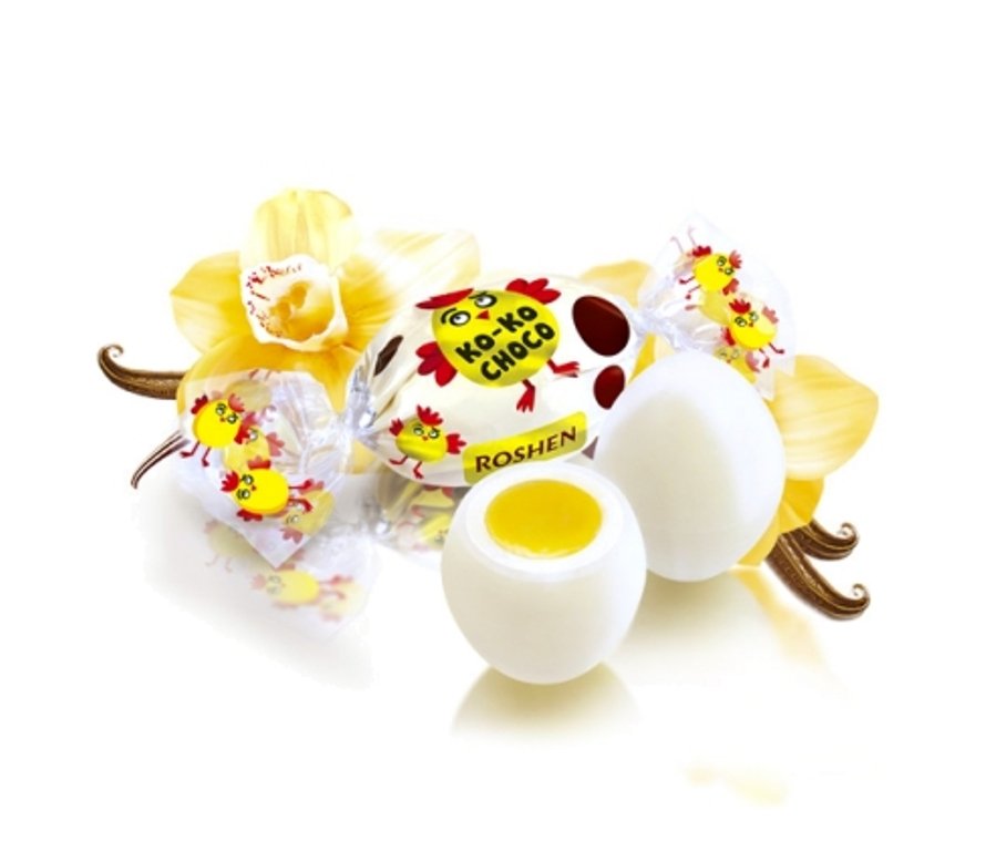 Jajko czy cukierek ? Ko-ko Choco white Roshen - 1kg.