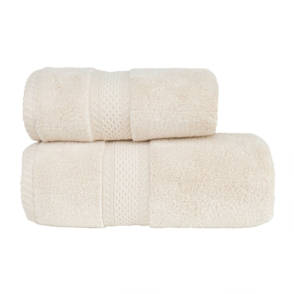Miękki i delikatny ręcznik bawełniany w kolorze ciemnokremowym, Rodos, rozmiar 50x90 cm