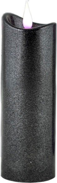 Znicz elektryczny LED CORTINA 2/24/WAX PINK FLAME 15CM CZARNY + EFEKT PŁOMIENIA