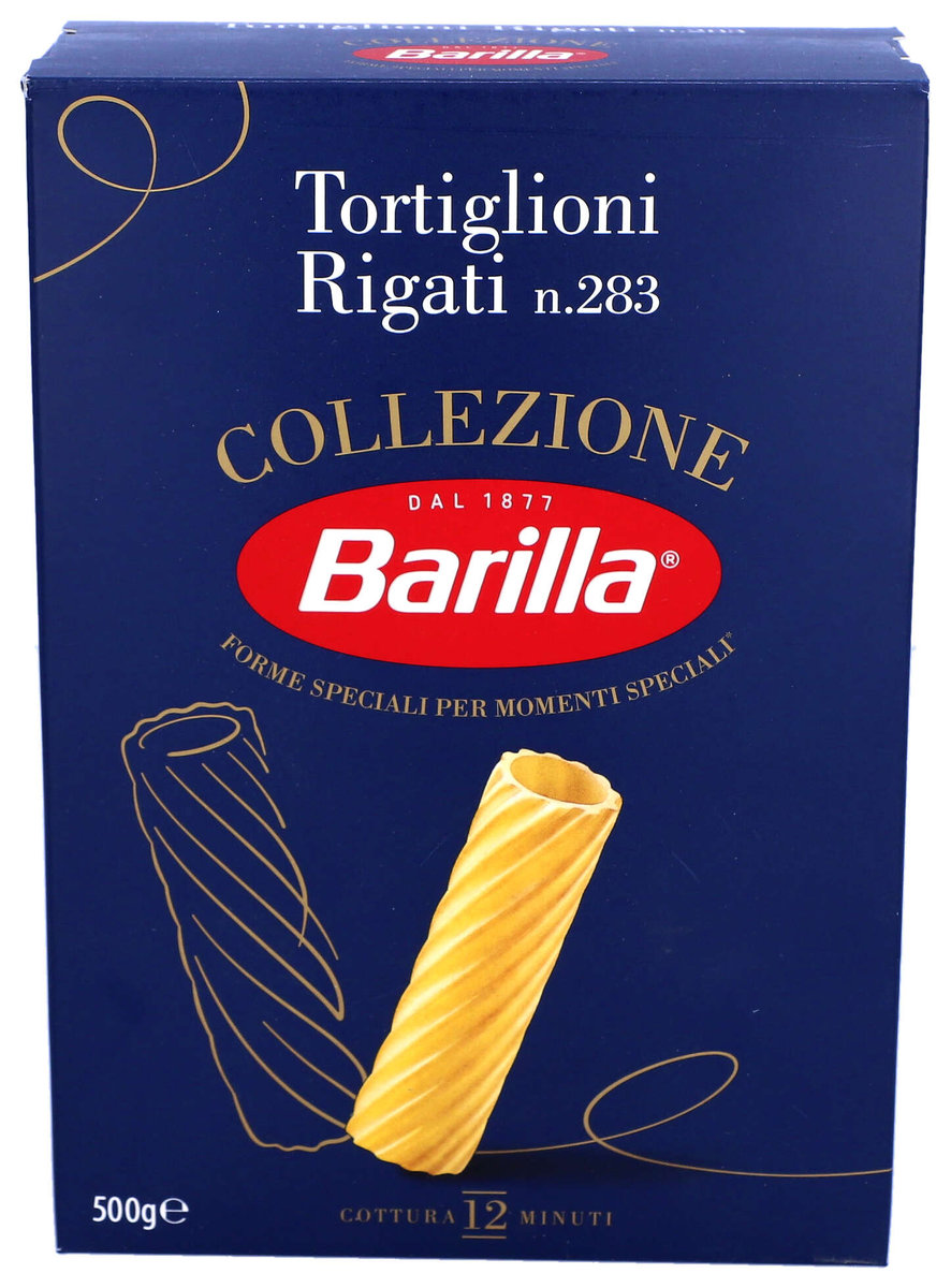 Barilla, makaron Tortiglioni di Rigati no 283, rurki, pszenica durum, 500g