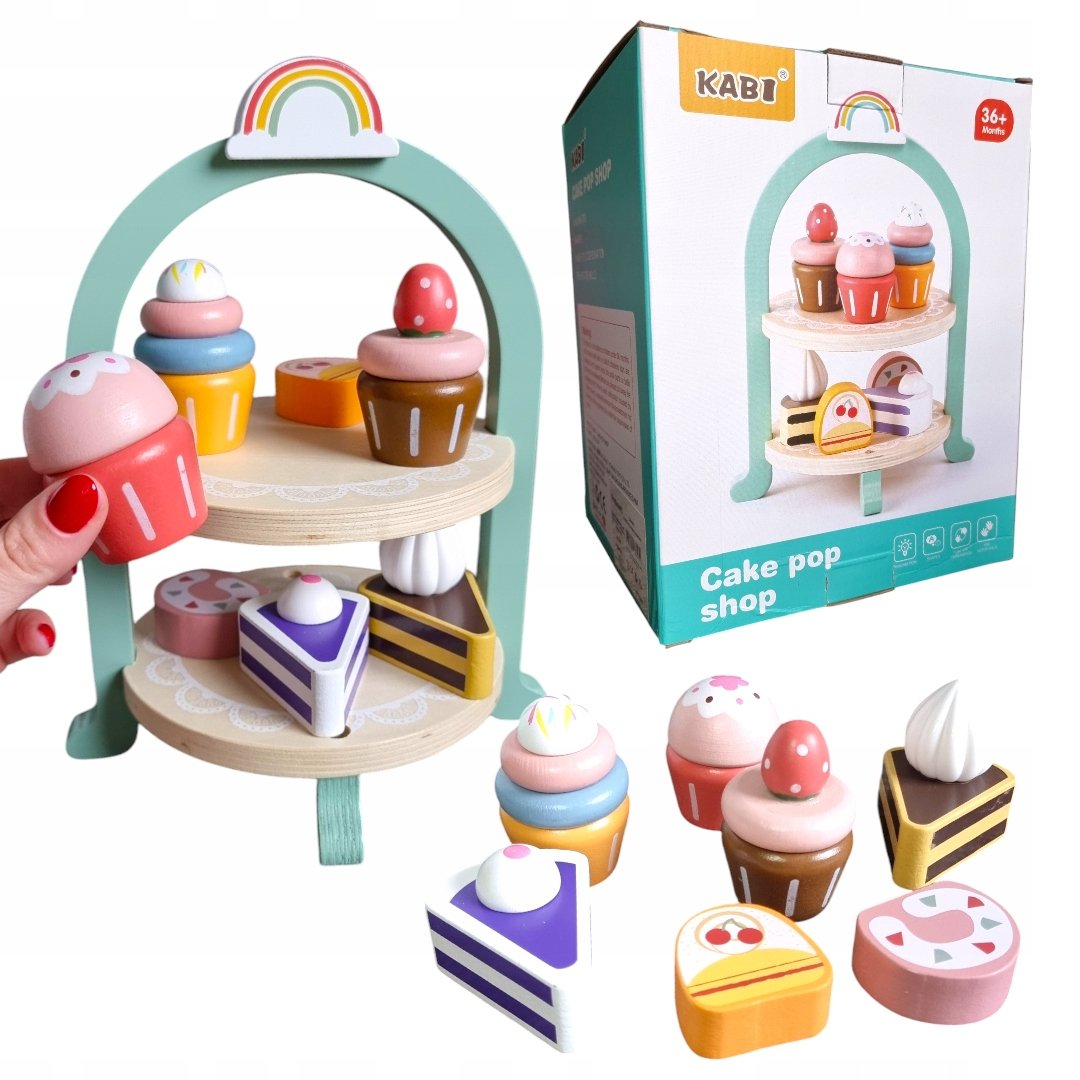 Zestaw kuchenny dla dzieci drewniane zabawki akcesoria ZESTAW CUKIERNIKA