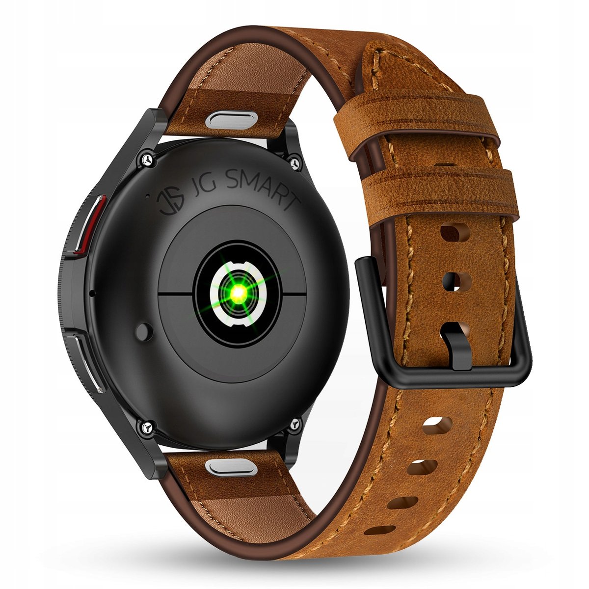 PASEK SKÓRZANY 22mm - CZERWONO-BRĄZOWY