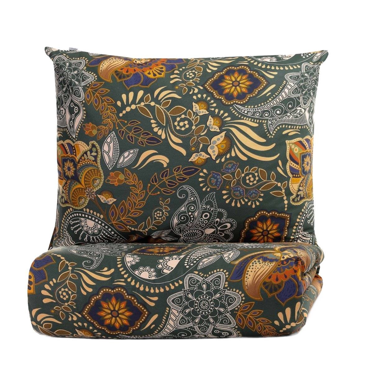 Pościel TAPUA bawełniana zielona 140x200 + 1*50x70 cm HOMLA