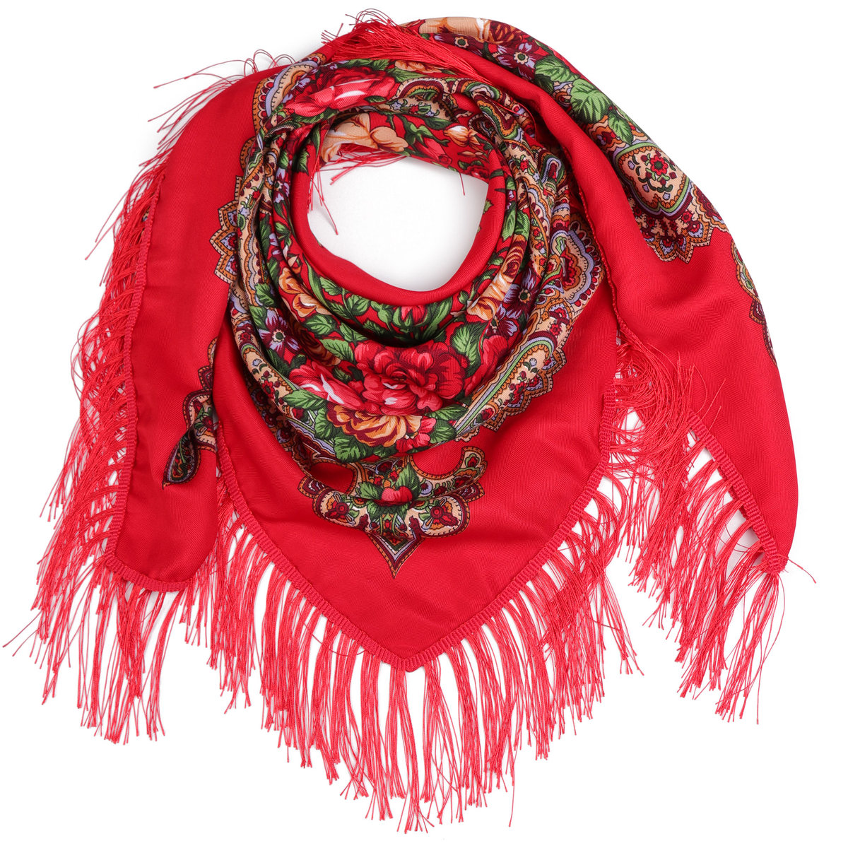 Chusta damska w kwiaty FLORAL HIGHLAND RED