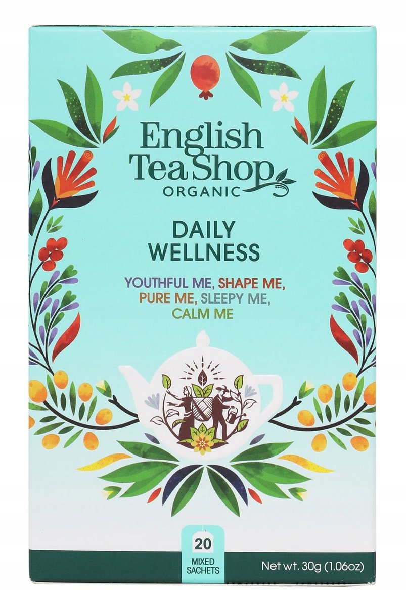 Daily Wellness - Zestaw 20 saszetek herbat mix 5 smaków, bio i ekologiczne