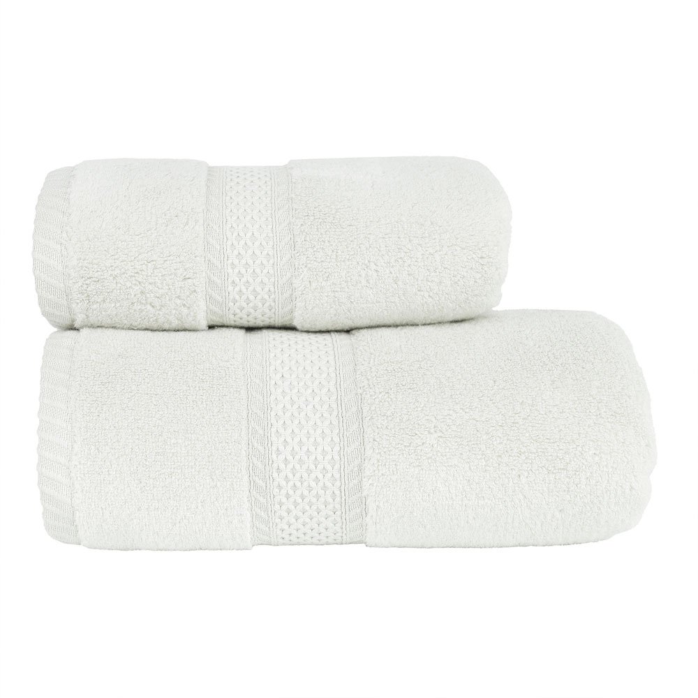 Miękki i delikatny ręcznik bawełniany w kolorze białym, Rodos, rozmiar 70x140 cm