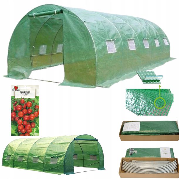 Foliak Tunel Foliowy Ogrodowy 3x8 Szklarnia Foliowa Na Warzywa 24m2 Zielona