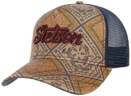 Czapka Trucker Vintage Print by Stetson, beżowo-niebieski, One Size
