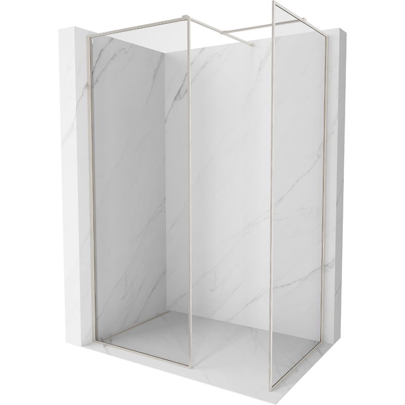 Mexen Kioto-XF ścianka prysznicowa Walk-in z ramką 80 x 80 cm, transparent 10 mm, nikiel szczotkowany - 800-080-202-04-97-080-XF