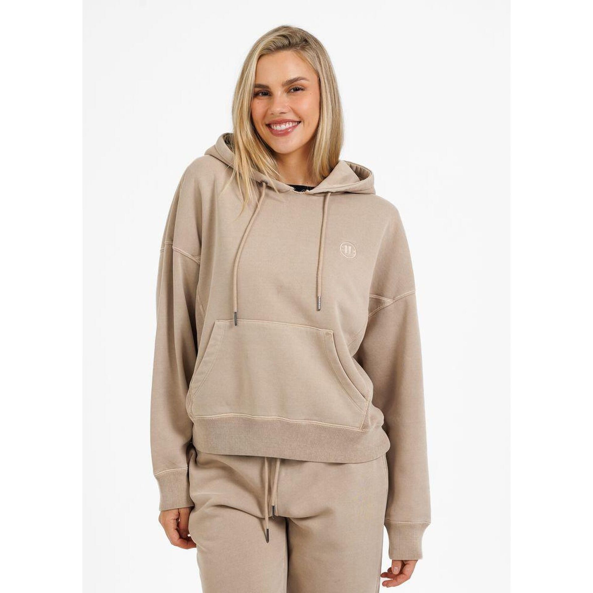 Bluza damska z kapturem Pit Bull Washed Manzanita '24 - Piaskowa