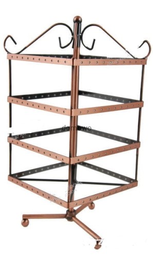 WIESZAK STOJAK NA BIŻUTERIĘ kwadratowy miedziany