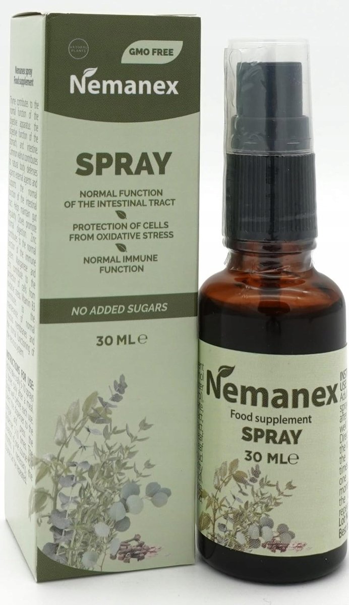 Nemanex Spray 30 ml Cynk Jod Mangan - Składniki Naturalnego Pochodzenia