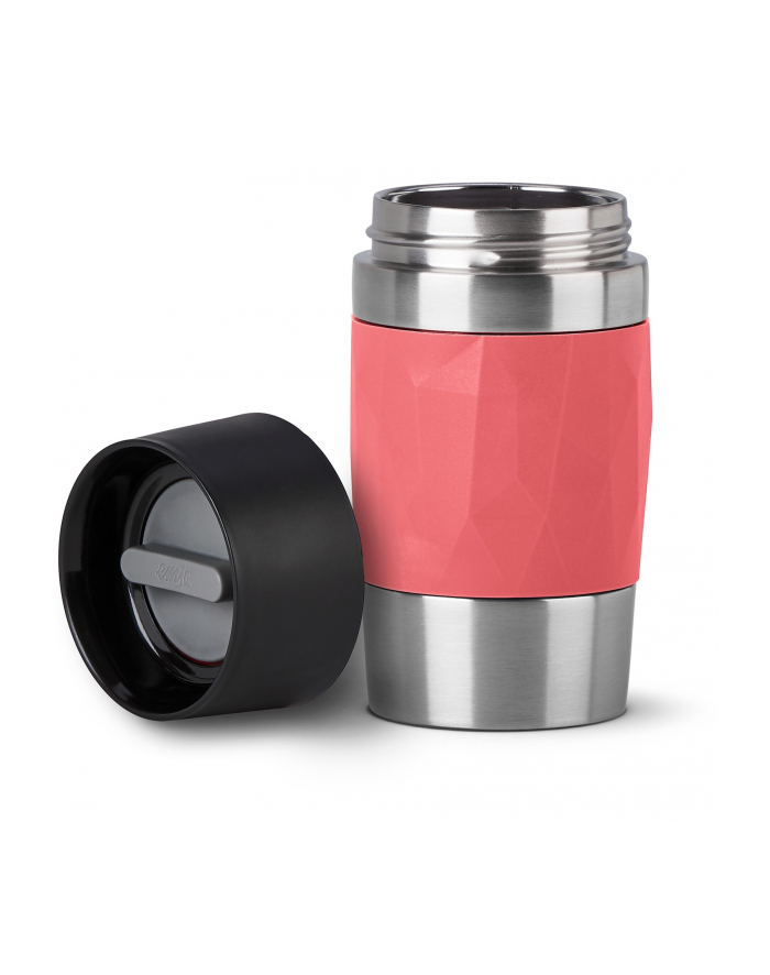 Emsa TRAVEL MUG Compact thermal mug coral/stainless steel, 0.3 liters, screw cap
