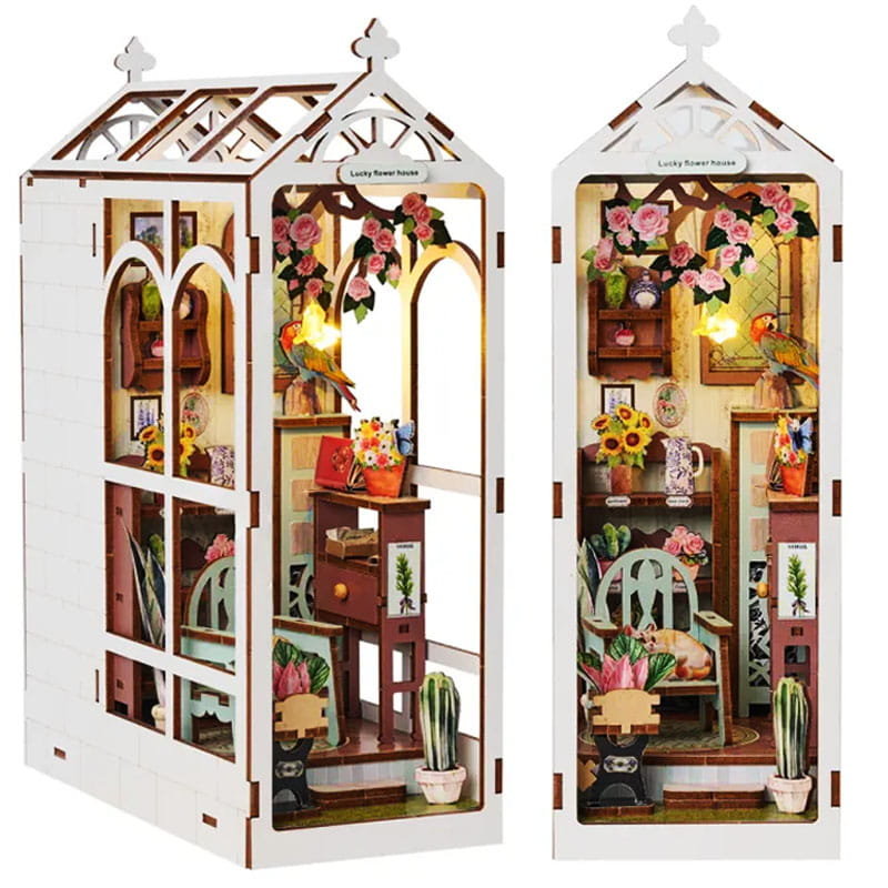 Miniaturowy domek Book Nook - Kwiatowe wytchnienie