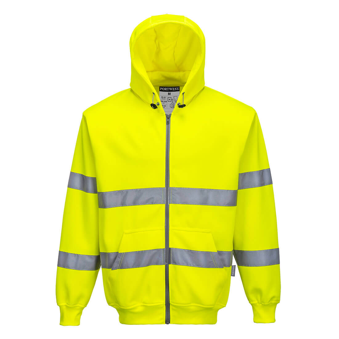 PORTWEST B305 BLUZA OSTRZEGAWCZA Z KAPTUREM ZAPINANA NA ZAMEK BŁYSKAWICZNY; ŻÓŁTY