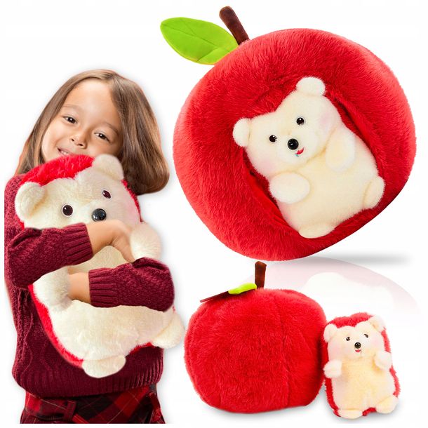 MASKOTKA JEŻ Pluszowy PLUSZAK JEŻYK w Jabłku Poduszka DOMKU dla dzieci 30cm