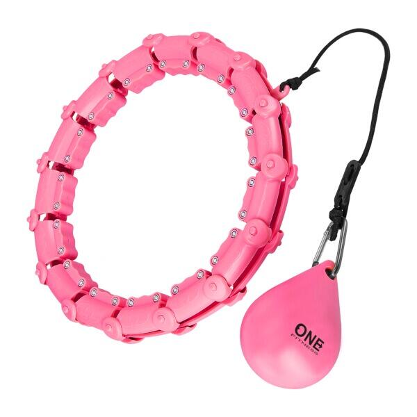 HULA HOP PINK Z WYPUSTKAMI I OBCIĄŻNIKIEM ONE FITNESS OHA02