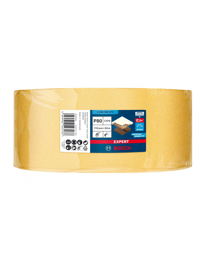 Bosch Expert C470 sanding sheet, 115mm, K80 50 meter roll, for orbital sander, for hand sanding