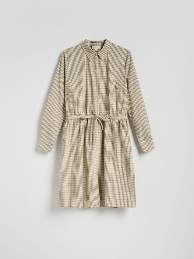 Reserved - Sukienka mini w kratę - wielobarwny