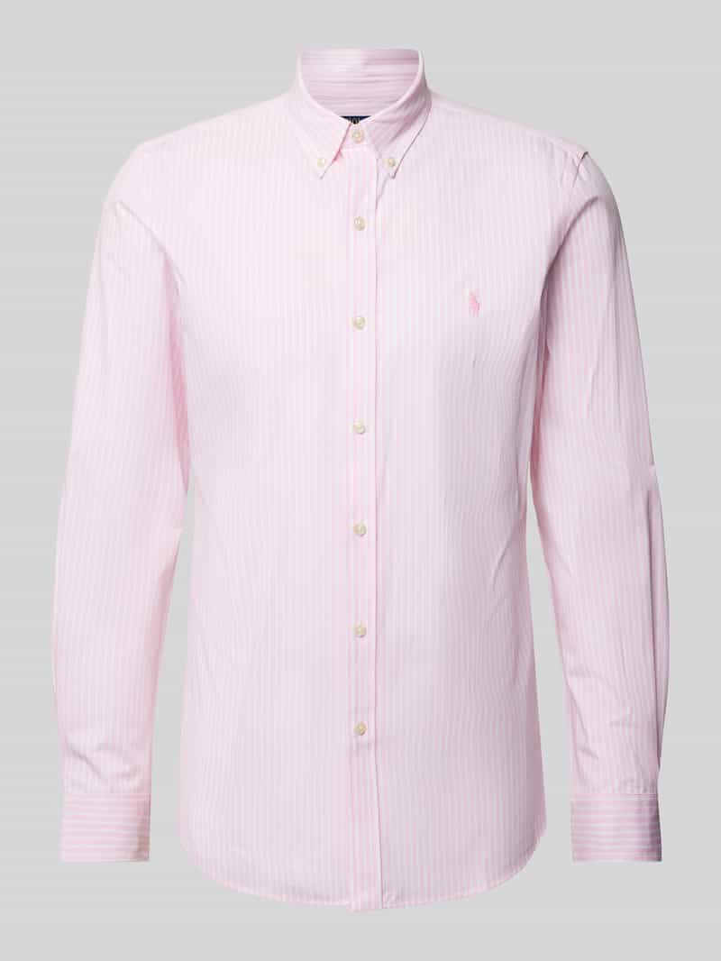 Koszula casualowa o kroju slim fit z kołnierzykiem typu button down