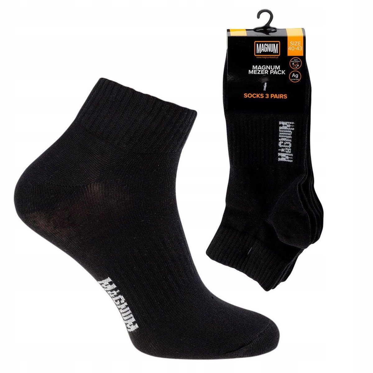 Skarpety Magnum Mezer 3 pary czarne z jonami 36-39