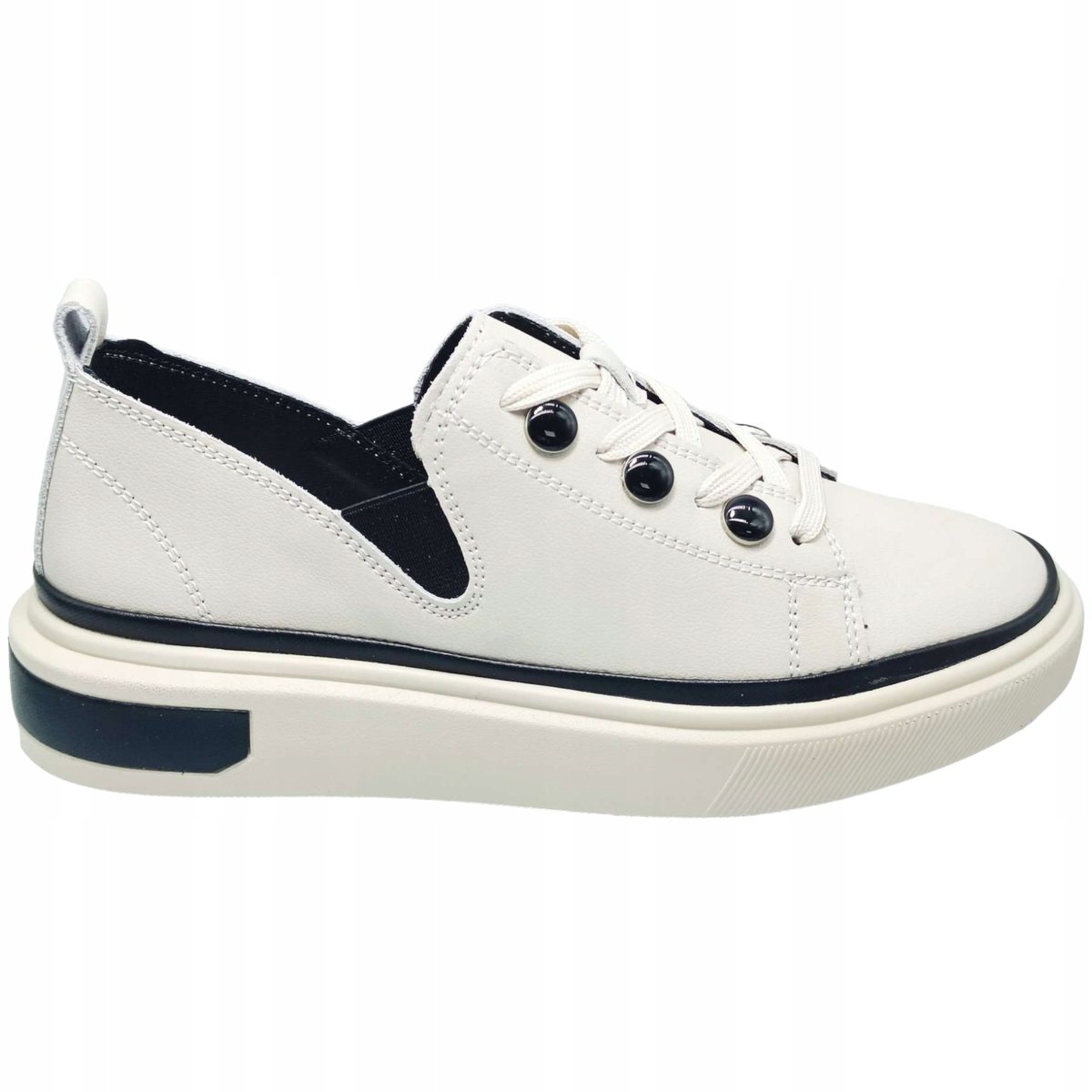 S. Barski LR535 beżowe skórzane półbuty sportowe