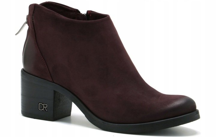 BOTKI CARINII B3016 BORDOWE SKÓRA NUBUKOWA R.38