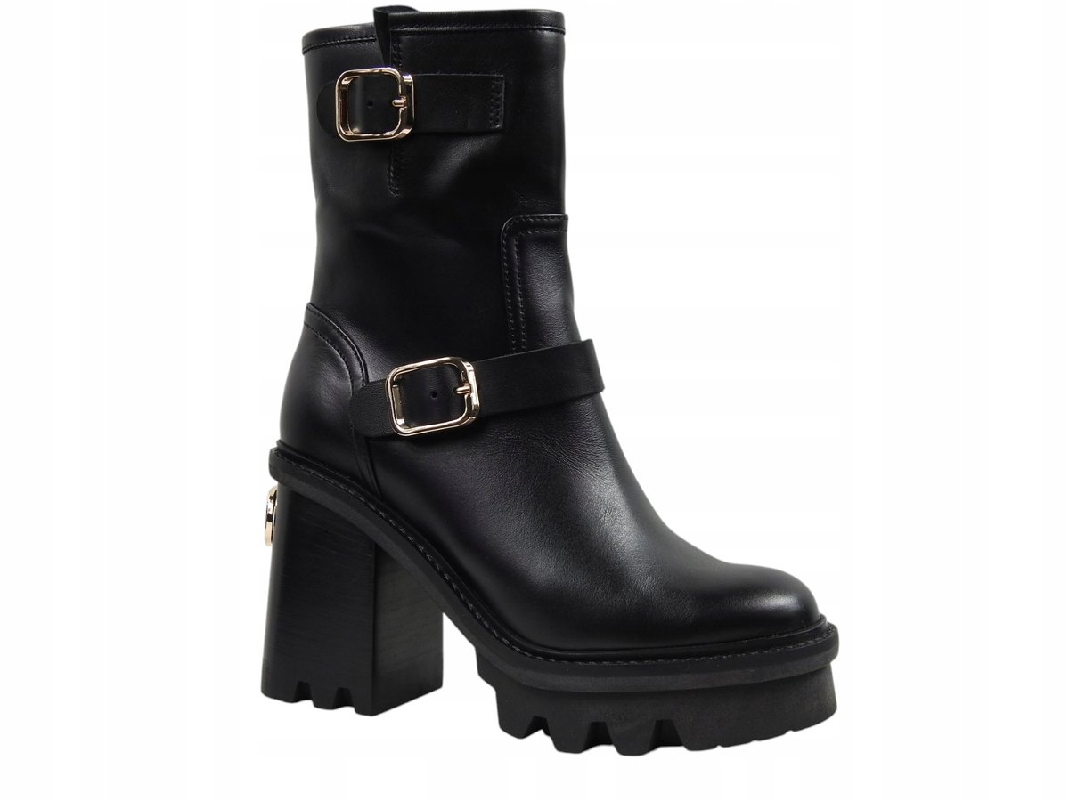 Czarne botki damskie Carinii B9754_-E50 skóra modne eleganckie r.37