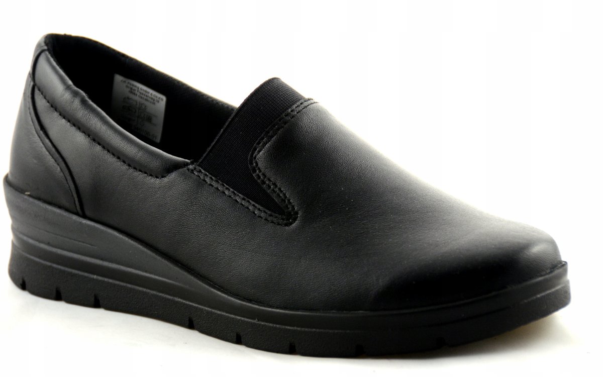 Czarne półbuty damskie COMFORTABEL 940100-01 koturn skóra r.39