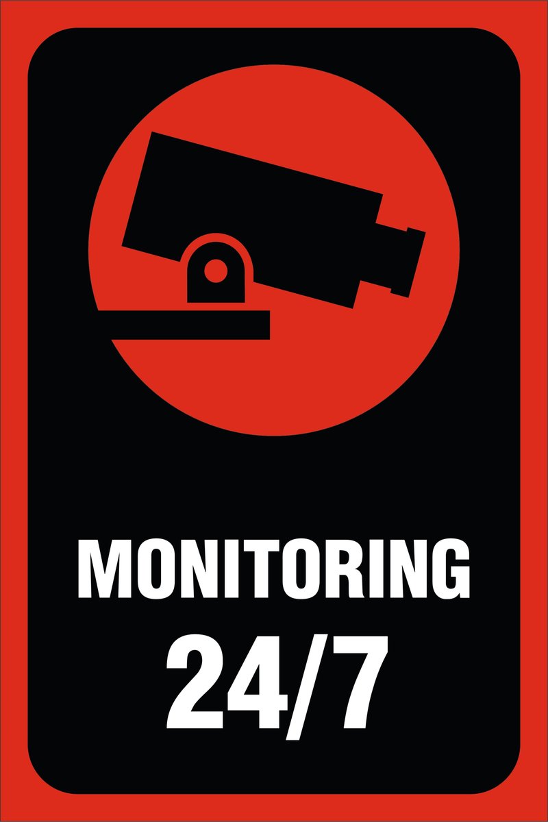 Tabliczka Monitoring 24/7 20x30cm PCV 3mm