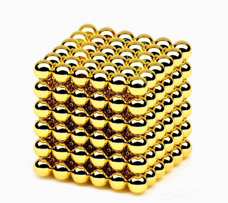 NEOCUBE KULKI KLOCKI MAGNETYCZNE 216 SZTUK 4MM NEODYMOWE ZŁOTE