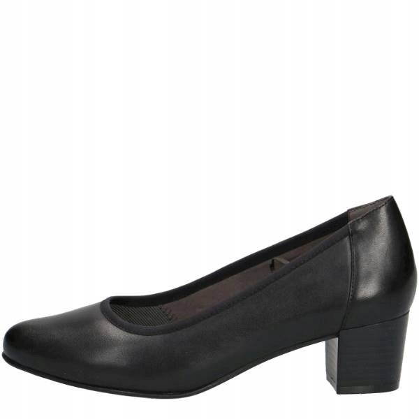 Czarne czółenka damskie Caprice 9-22308-29 skóra klocek r.36