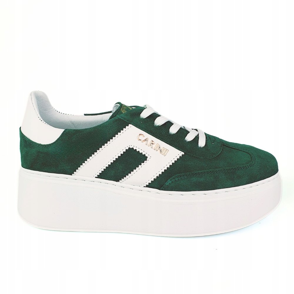 Carinii B9882-T75 zielone sneakersy półbuty damskie skóra modne r.40