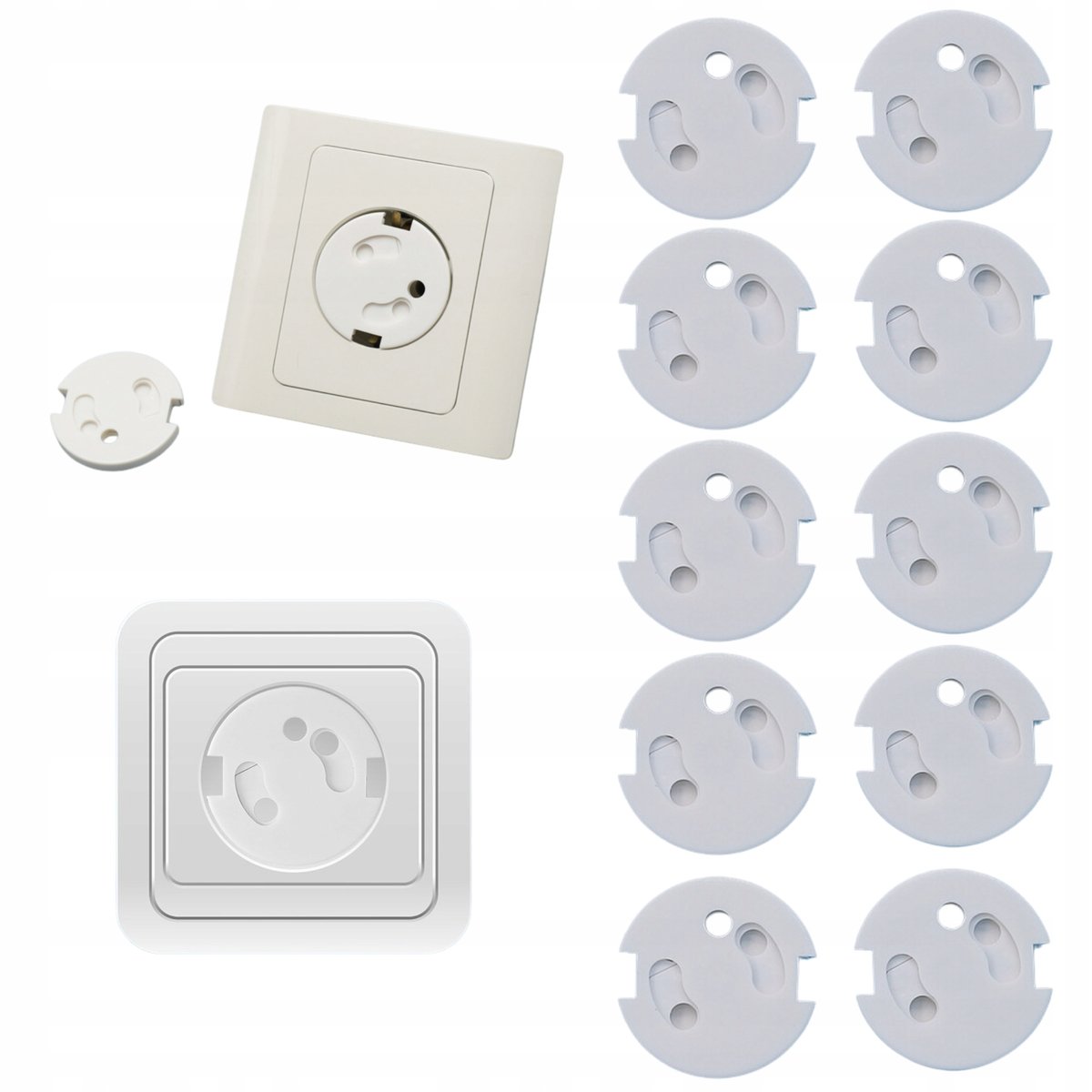 ZABEZPIECZENIE KONTAKTÓW GNIAZEK przed dziećmi zaślepki 10 sztuk blokada