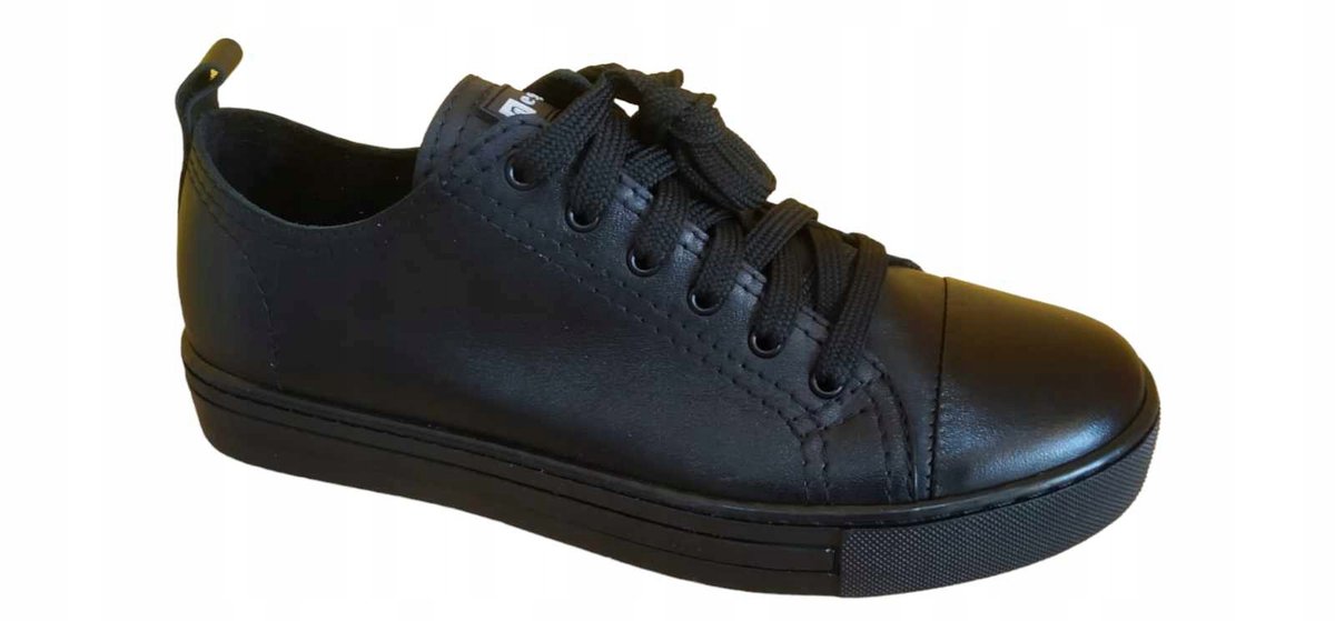 Czarne trampki sneakersy damskie Nessi 20695 skóra
