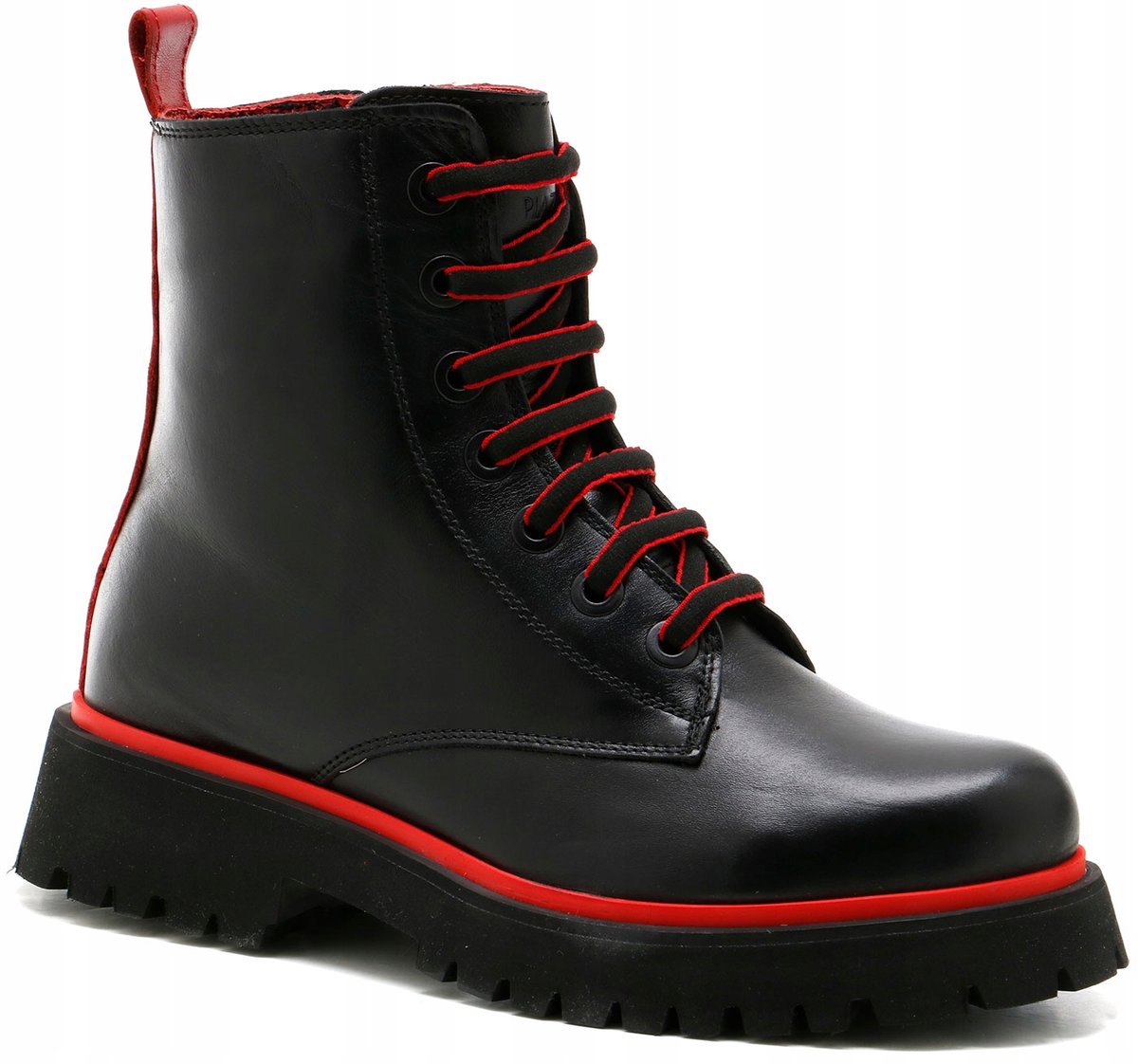 Trapery workery botki PIAZZA 960032 czarny skóra licowa modne r.37