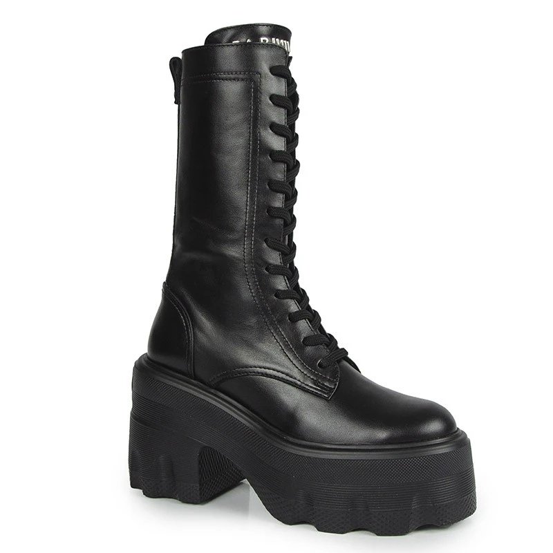 Czarne botki workery damskie Carinii B9905 skóra platforma modne r.36