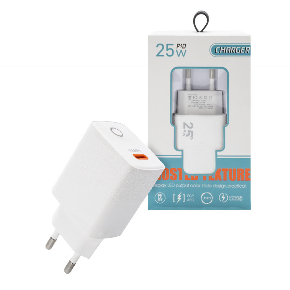 ECOBOX ŁADOWARKA SIECIOWA TYP-C 25W LED PD BIAŁA