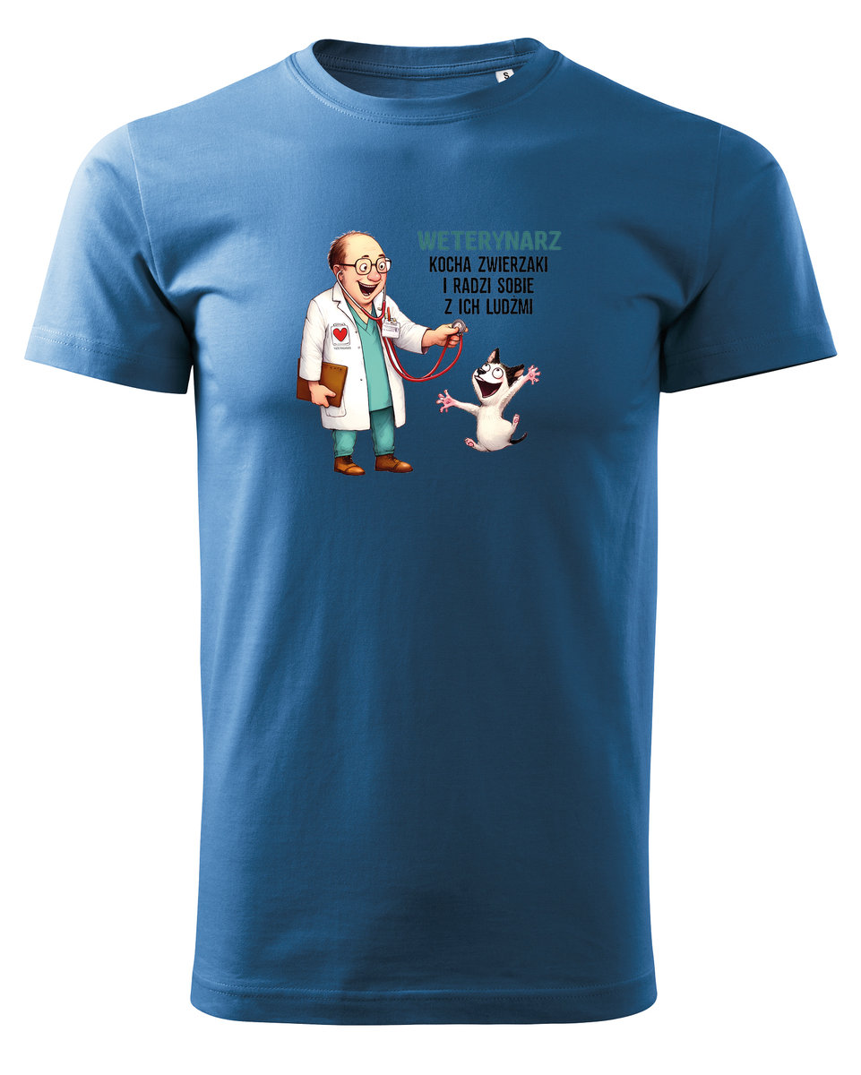 Koszulka dla Weterynarza - Weterynarz i zwierzaki Jasnoniebieski M