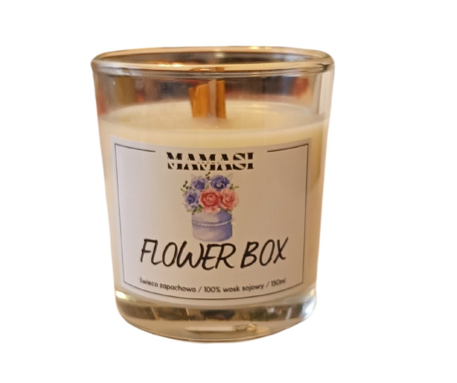 Flower Box Świeca Sojowa Zapachowa 150Ml/125G Drewniany Knot
