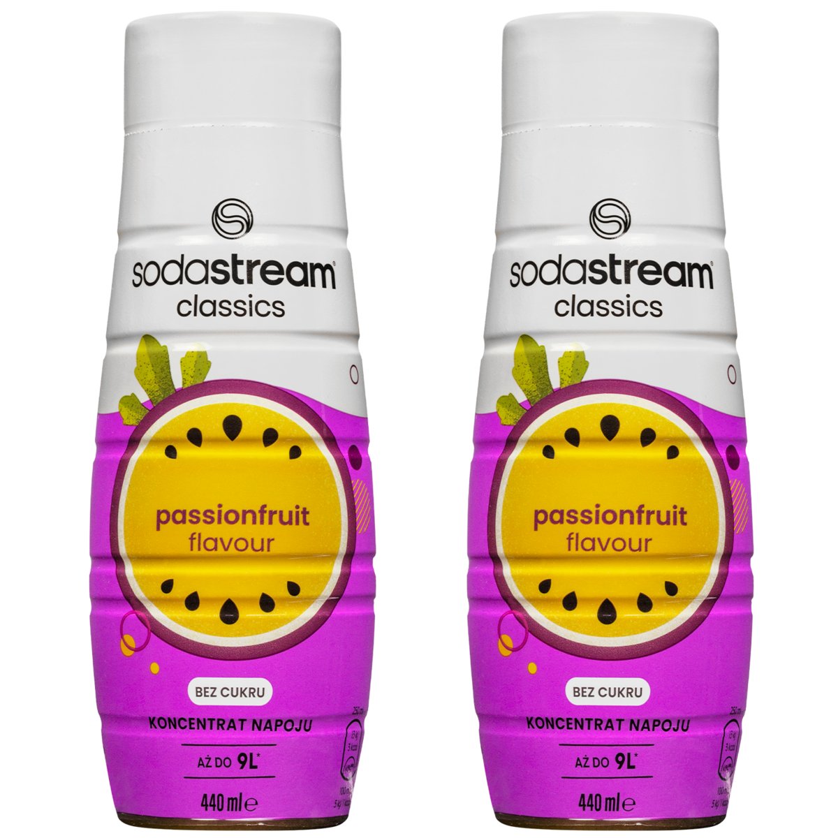 2x SYROP SODASTREAM PASSIONFRUIT ZERO MARAKUJA KONCENTRAT DO WODY 440 ml