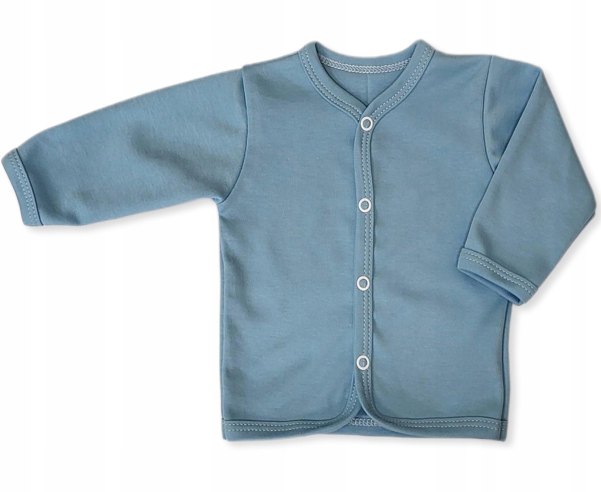 KAFTAN kaftanik 104 KOSZULKA bluzka ROZPINANA dziecięca gładka BŁĘKITNA
